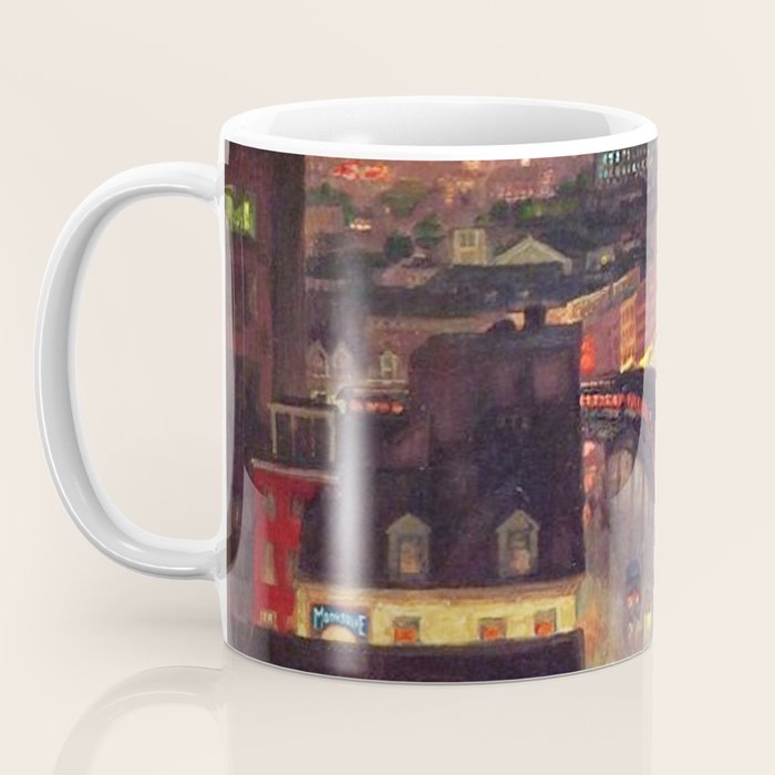 'The City from Greenwich Village' New York City subway cityscape by John French Sloan Coffee Mug Gallery Image 3