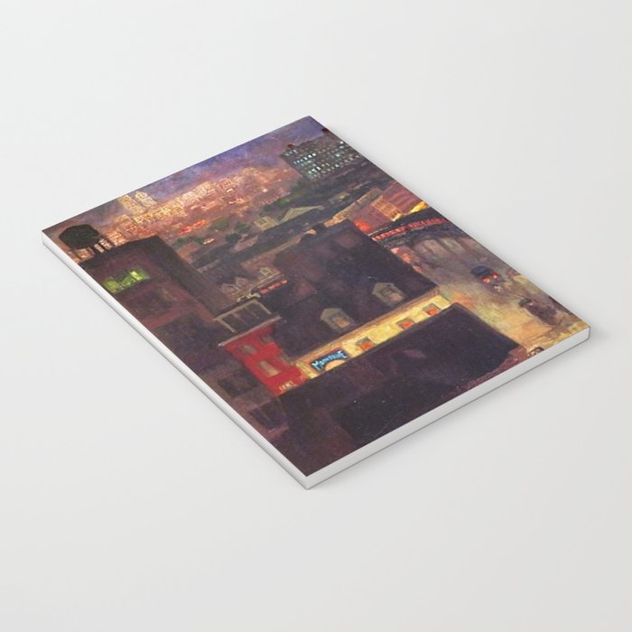 'The City from Greenwich Village' New York City subway cityscape by John French Sloan Notebook Gallery Image 3