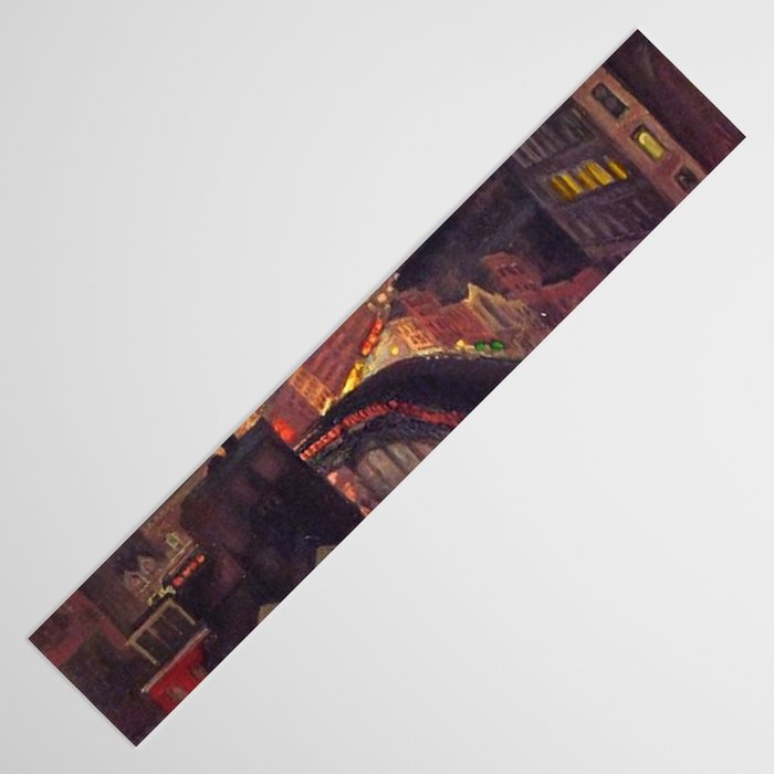 'The City from Greenwich Village' New York City subway cityscape by John French Sloan Table Runner Gallery Image 3
