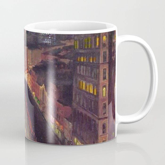 'The City from Greenwich Village' New York City subway cityscape by John French Sloan Coffee Mug Gallery Image 1