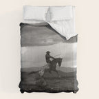 Black and White Cowboy Being Bucked Off Comforter Gallery Image 6