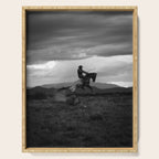 Black and White Cowboy Being Bucked Off Serving Tray Gallery Image 1