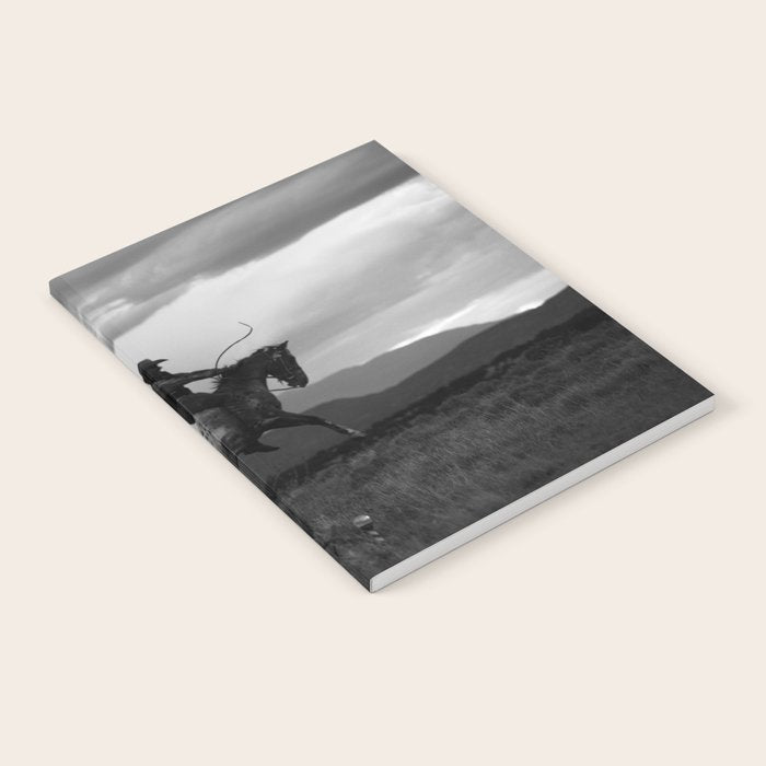Black and White Cowboy Being Bucked Off Notebook Gallery Image 1