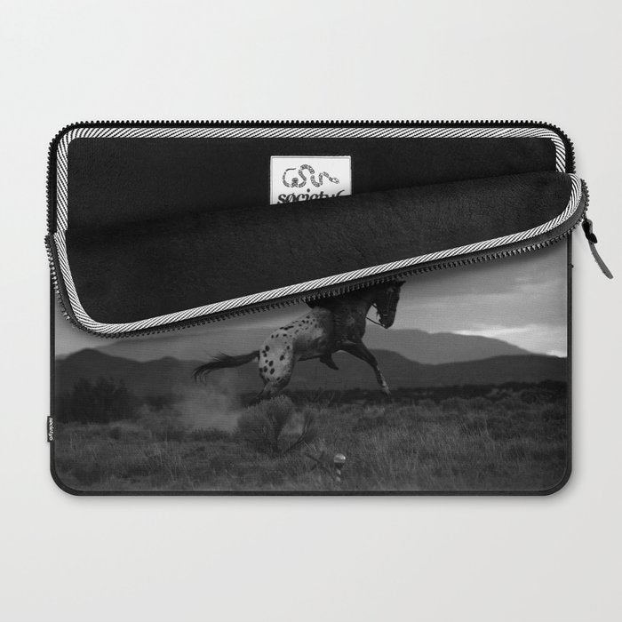Black and White Cowboy Being Bucked Off Laptop Sleeve Gallery Image 2