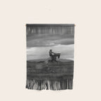 Black and White Cowboy Being Bucked Off Wall Hanging Gallery Image 1