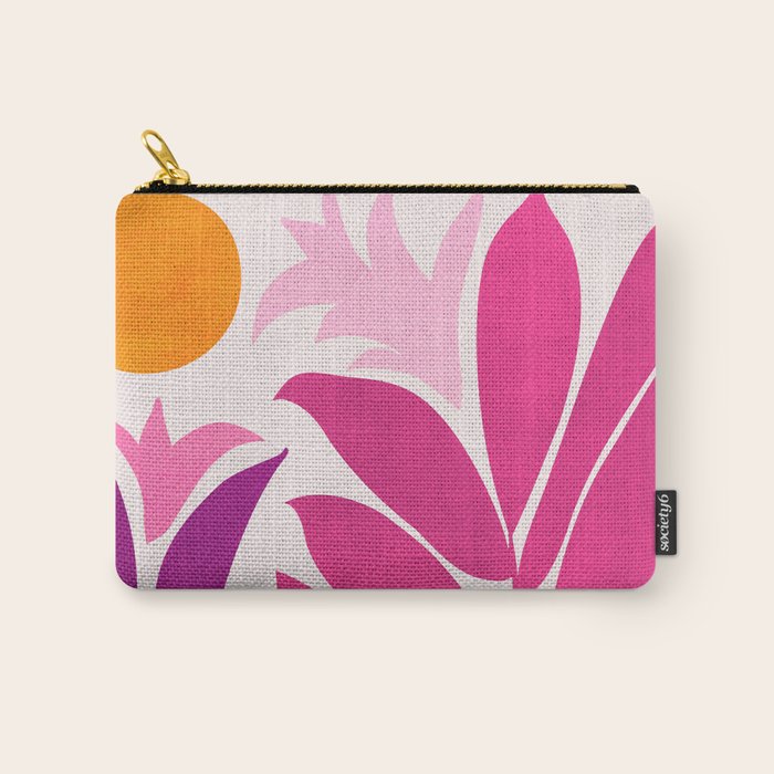 Solstice Sunset With Tropical Flowers Carry All Pouch Gallery Image 1