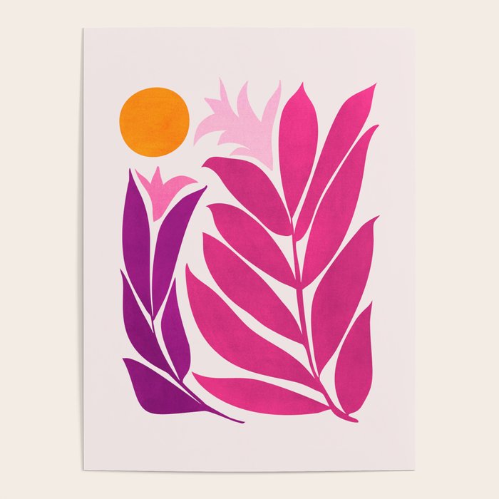 Solstice Sunset With Tropical Flowers Poster Gallery Image 4