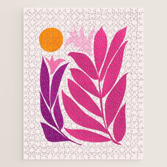 Solstice Sunset With Tropical Flowers Jigsaw Puzzle Gallery Image 1