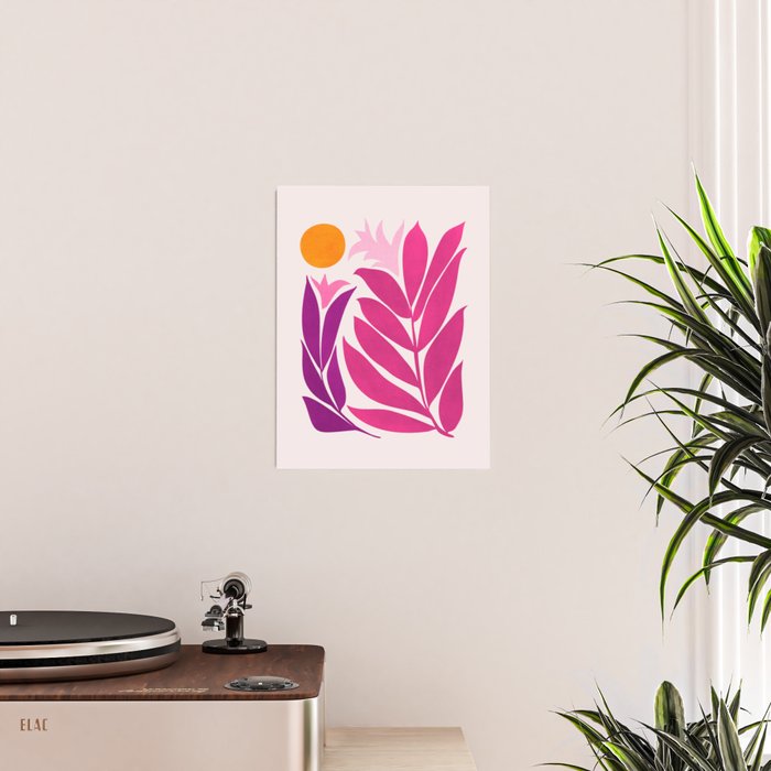 Solstice Sunset With Tropical Flowers Poster Gallery Image 2
