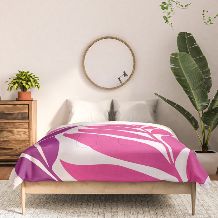 Solstice Sunset With Tropical Flowers Comforter Gallery Image 3