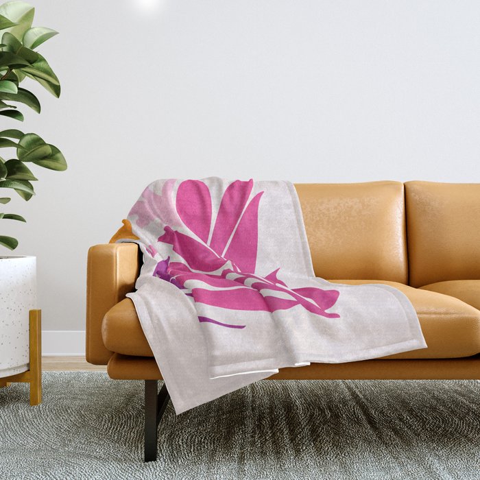 Solstice Sunset With Tropical Flowers Throw Blanket Gallery Image 1