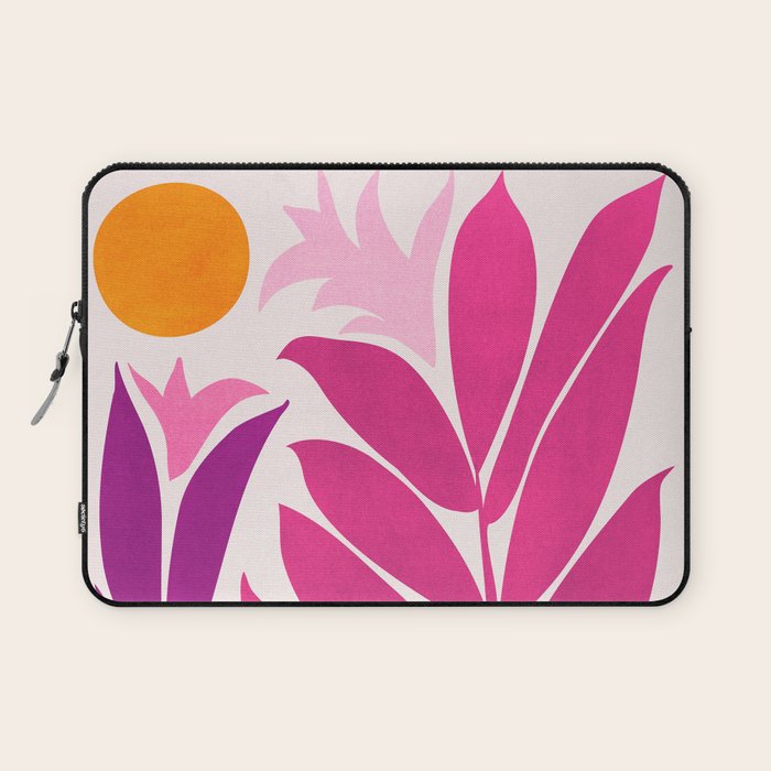 Solstice Sunset With Tropical Flowers Laptop Sleeve Gallery Image 1