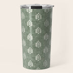 block print palm on sage Travel Mug Gallery Image 1