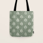 block print palm on sage Tote Bag Gallery Image 1