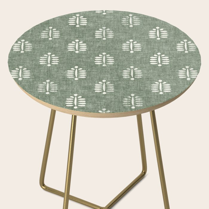 block print palm on sage Side Table Gallery Image 2
