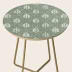 block print palm on sage Side Table Gallery Image 2