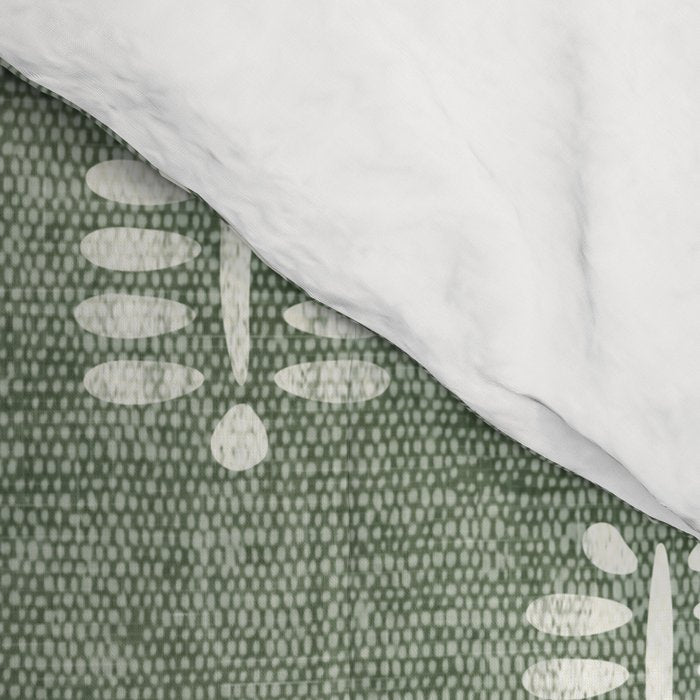 block print palm on sage Comforter Gallery Image 4
