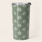 block print palm on sage Travel Mug Gallery Image 2
