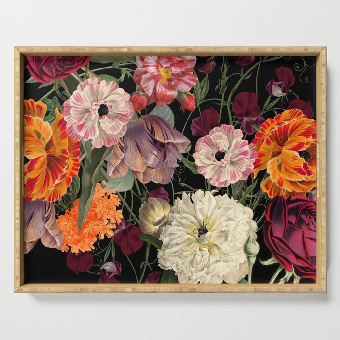 Evening Floral Harvest Vintage Art Prints Serving Tray Gallery Image 1