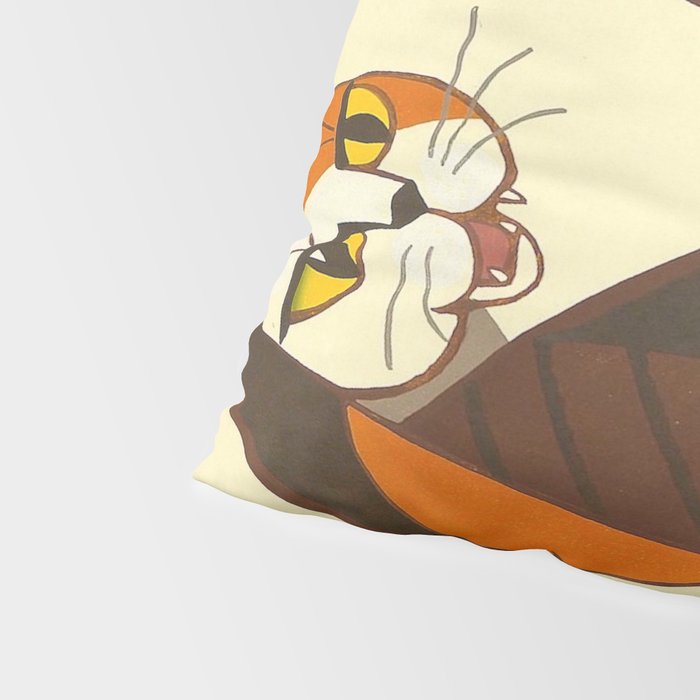 Inagaki Tomoo Vintage Japanese Woodblock print mid century Modern Cubism Art Cats Feline Pillow Sham Gallery Image 4