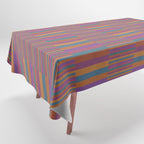 Mixed Stripes Pattern IX Retro Rainbow Tablecloth Gallery Image 1