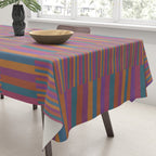 Mixed Stripes Pattern IX Retro Rainbow Tablecloth Gallery Image 3