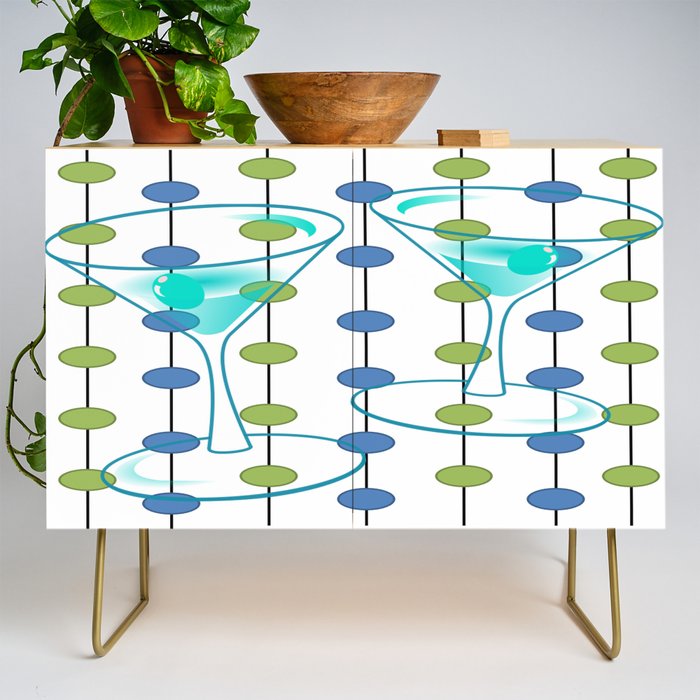 Mid-Century Modern Atomic Art Cocktails 1.0 Credenza Gallery Image 1