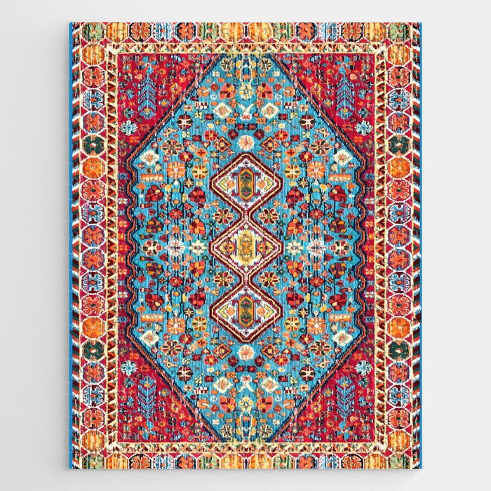 Bohemian Heritage: Colorful Moroccan Texture Art Jigsaw Puzzle Gallery Image 1
