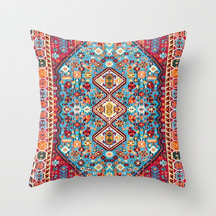 Bohemian Heritage: Colorful Moroccan Texture Art Throw Pillow Gallery Image 6