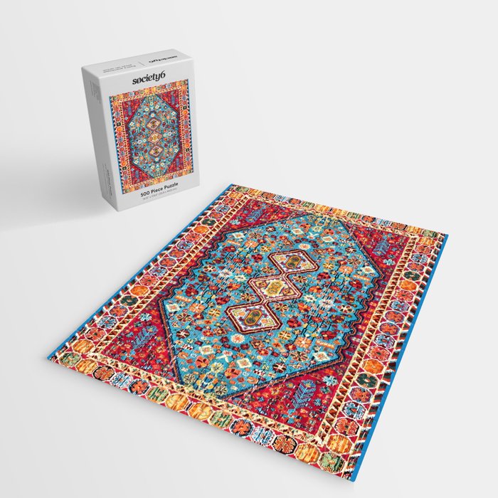 Bohemian Heritage: Colorful Moroccan Texture Art Jigsaw Puzzle Gallery Image 2