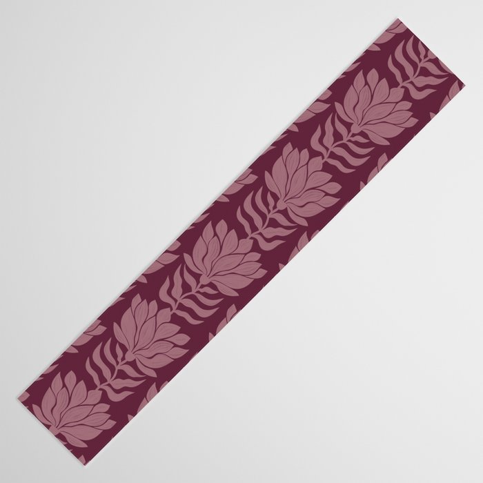 Modern Abstract Wavy Flowers in Plum Violet    Table Runner Gallery Image 3