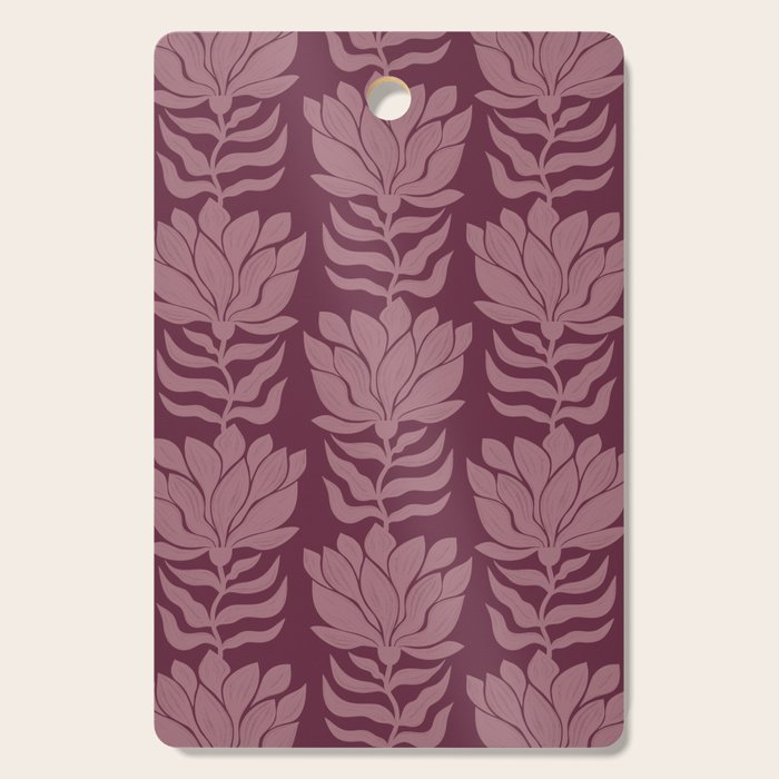 Modern Abstract Wavy Flowers in Plum Violet    Cutting Board Gallery Image 1