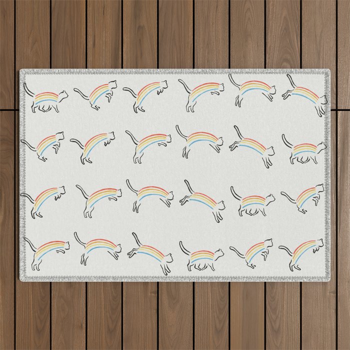 Rainbow Cat Outdoor Rug Gallery Image 1