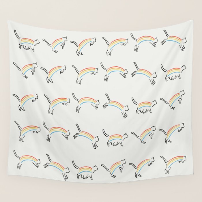 Rainbow Cat Wall Tapestry Gallery Image 4