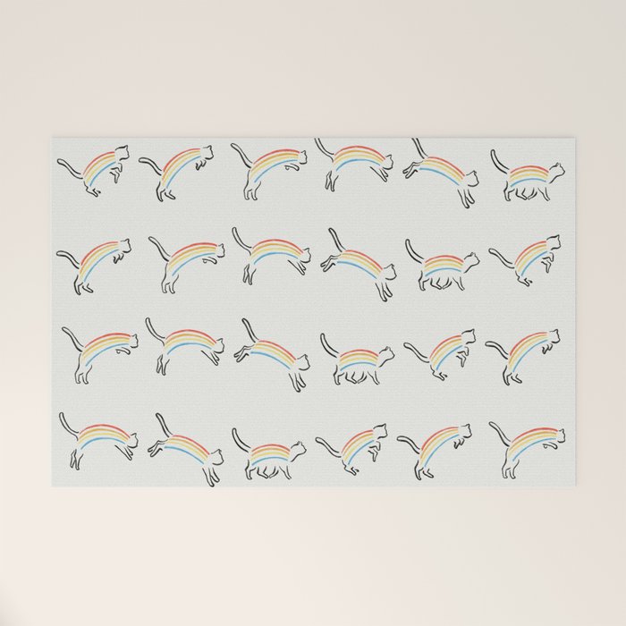 Rainbow Cat Welcome Mat Gallery Image 1