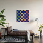 Rainbow checkerboard#1 Wood Wall Art Gallery Image 2