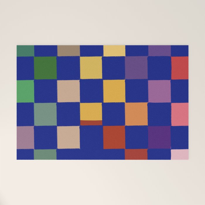 Rainbow checkerboard#1 Welcome Mat Gallery Image 1