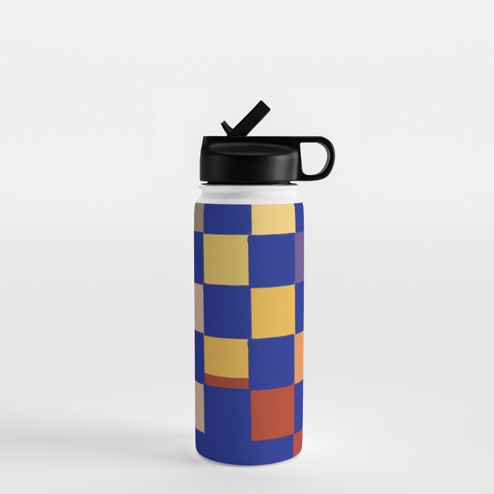 Rainbow checkerboard#1 Water Bottle Gallery Image 1