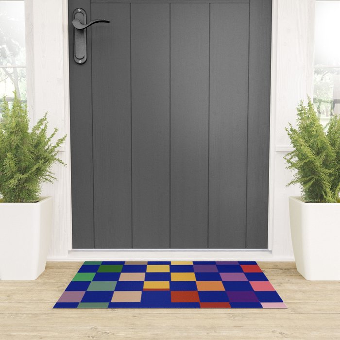 Rainbow checkerboard#1 Welcome Mat Gallery Image 3