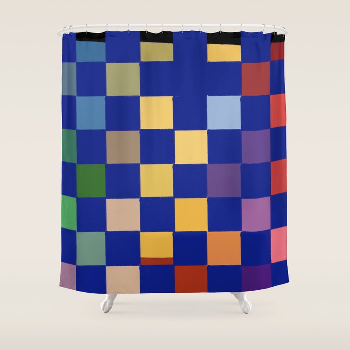 Rainbow checkerboard#1 Shower Curtain Gallery Image 1