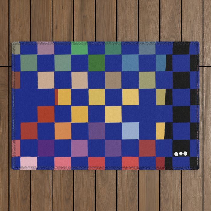 Rainbow checkerboard#1 Outdoor Rug Gallery Image 1
