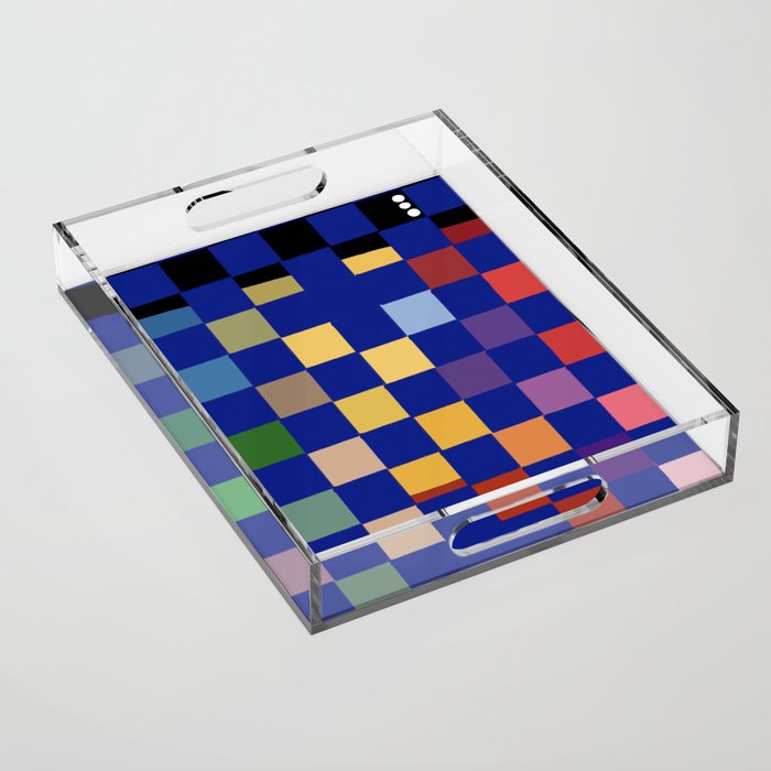 Rainbow checkerboard#1 Acrylic Tray Gallery Image 1