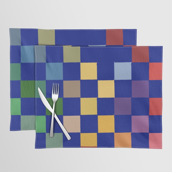 Rainbow checkerboard#1 Placemat Gallery Image 1