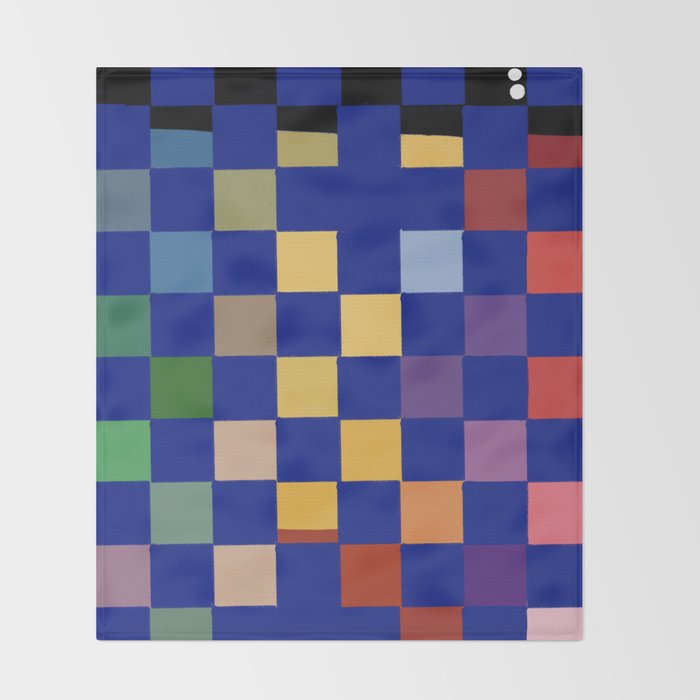 Rainbow checkerboard#1 Throw Blanket Gallery Image 2