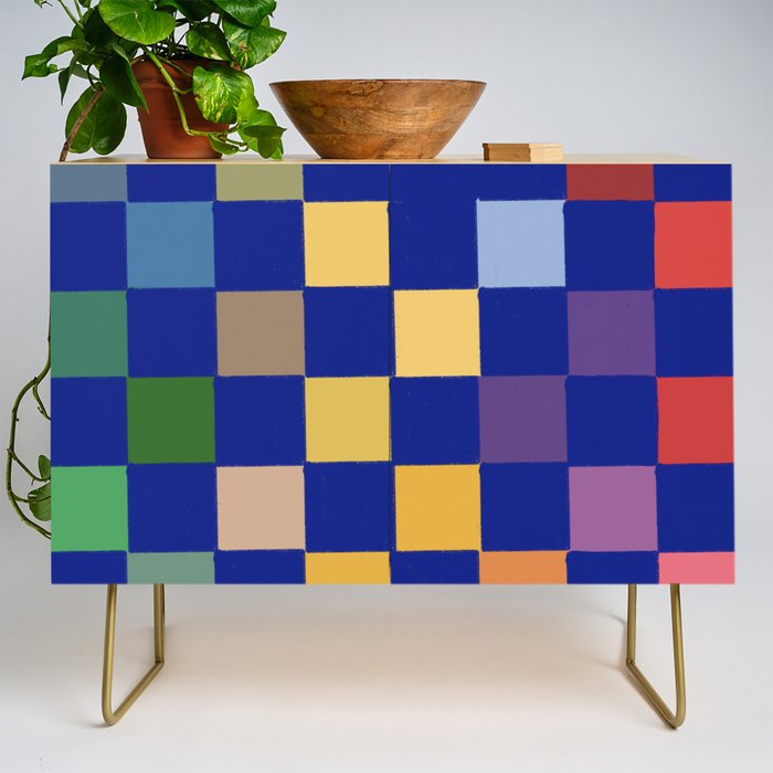 Rainbow checkerboard#1 Credenza Gallery Image 1