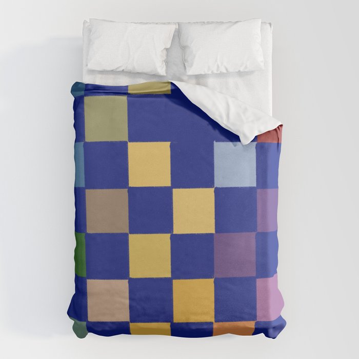 Rainbow checkerboard#1 Duvet Cover Gallery Image 6