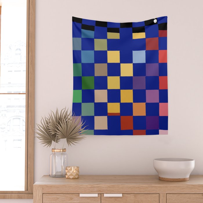 Rainbow checkerboard#1 Wall Tapestry Gallery Image 2
