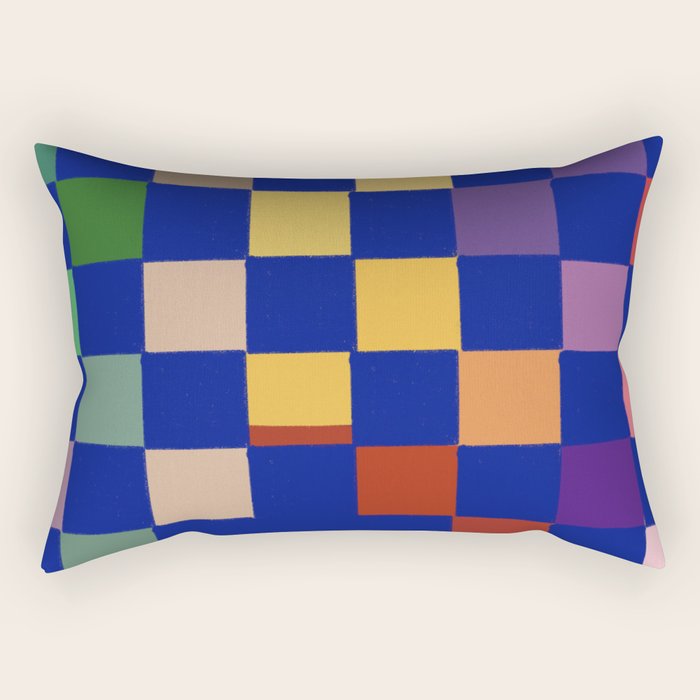 Rainbow checkerboard#1 Rectangular Pillow Gallery Image 1