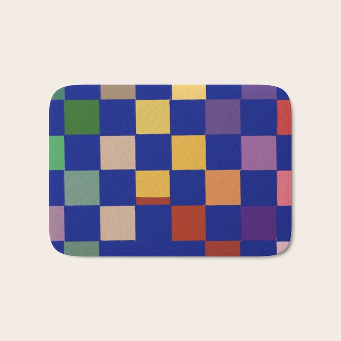 Rainbow checkerboard#1 Bath Mat Gallery Image 1