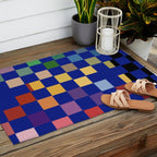 Rainbow checkerboard#1 Outdoor Rug Gallery Image 2
